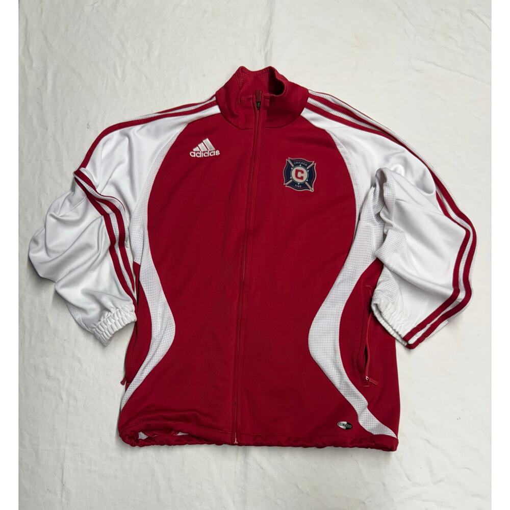 Adidas Chicago Fire Track Jacket MLS Soccer Full Zip Size XS 
 have some flaws